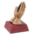 Praying Hands, Antique Gold, Resin Sculpture - 4"